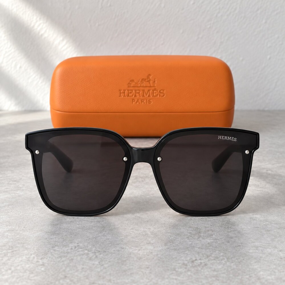 Hermes Black Silver H Sunglasses